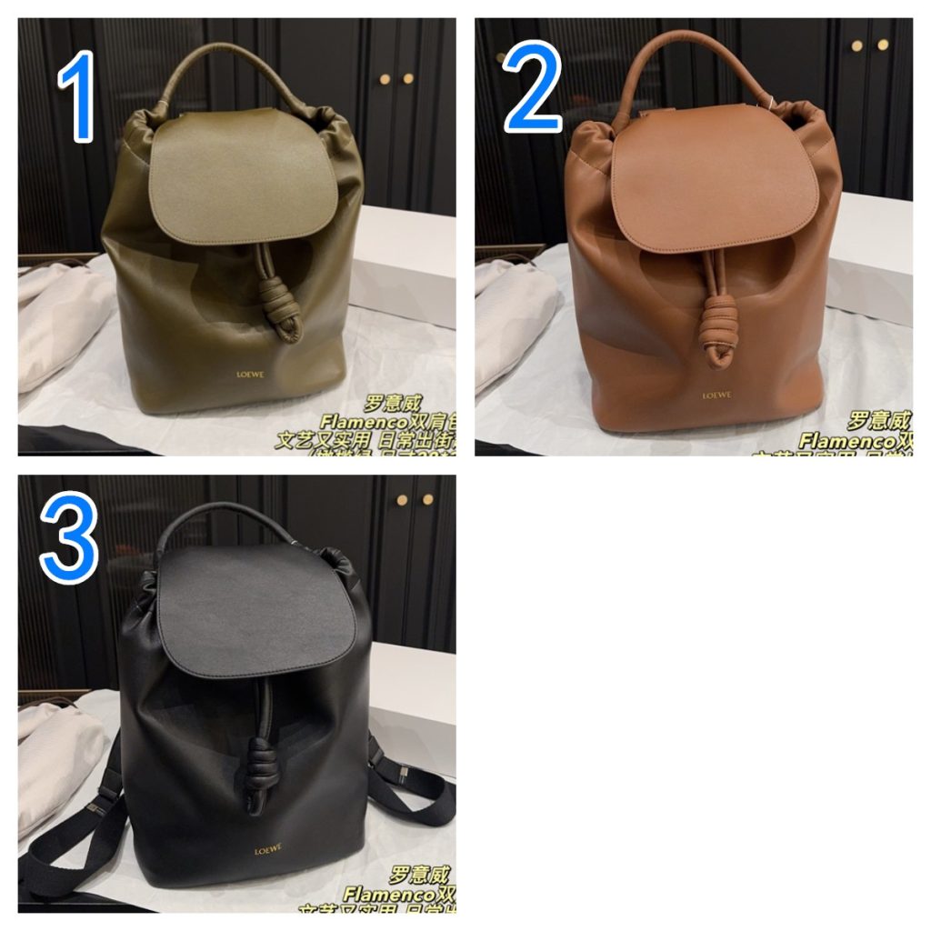 ロエベ 黒 リュック レザー 1色入 バッグ｜カフェに行く日に黒の印象を写真で確認 - 商品画像 1