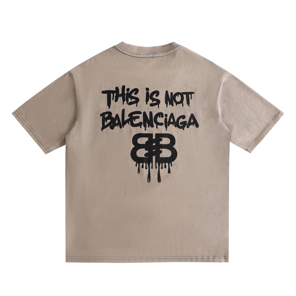 BALENCIAGA　バレンシアガ　半袖シャツ　メンズ　おしゃれプリントシャツ　クルーネック　Tシャツ　T-shirt 2色 - 画像 4