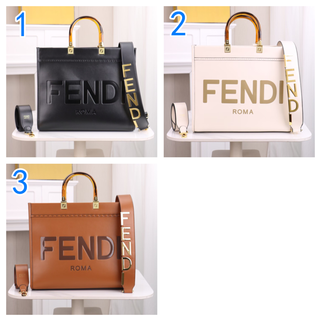 FENDI フェンディ サンシャイン ミディアム レザーショッパー バッグ｜買い物の日に素材感の見え方を確認 - 商品画像 1