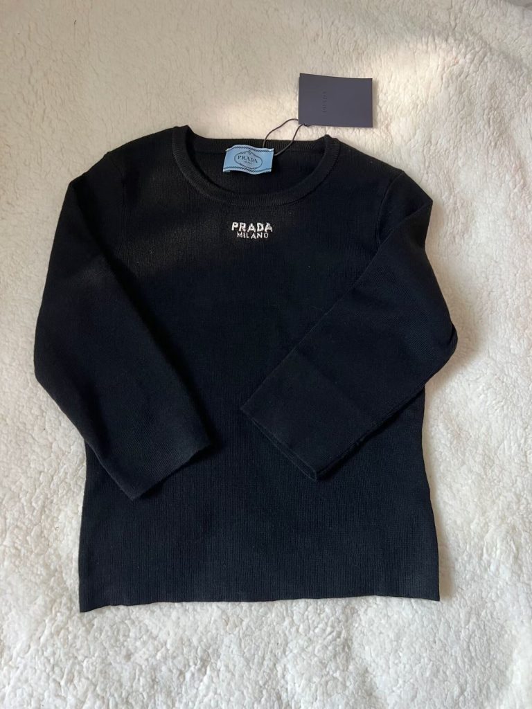 プラダ　Prada　トップス　クルーネック　セーター　ブラック - 画像 2