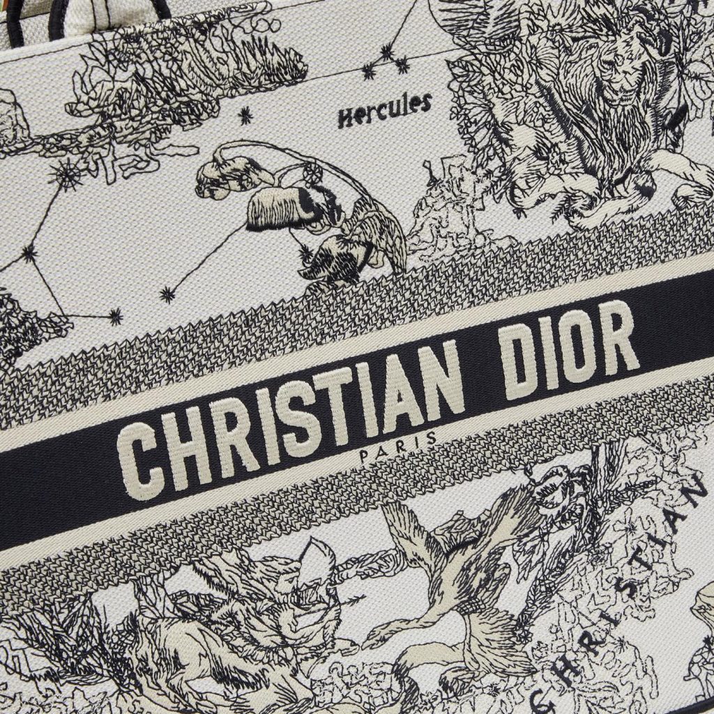 ディオール人気バッグ　 Dior　ブックトート　Book Tote　トートバッグ　ミディアム/ラージ　刺繍　レディースバッグ　キャンバス ナチュラル　ブラック - 画像 8