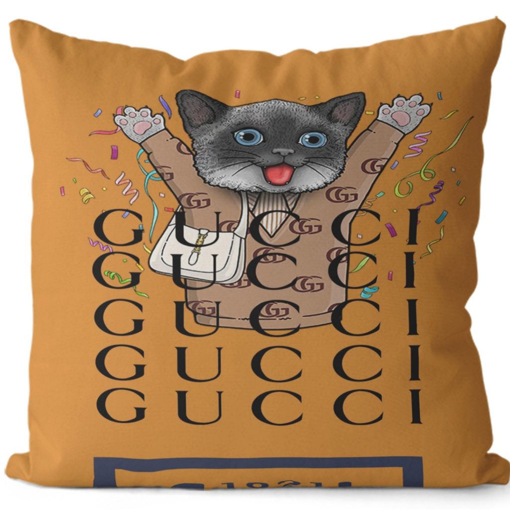 かわいい おすすめ　グッチ　Gucci　クッションカバー　クッション　リネン　ベルベット　45cm　正方形　新居プレゼント - 画像 5