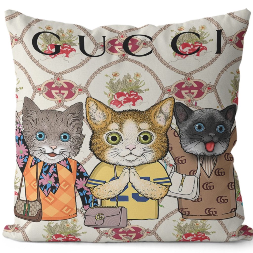 かわいい おすすめ　グッチ　Gucci　クッションカバー　クッション　リネン　ベルベット　45cm　正方形　新居プレゼント - 画像 2
