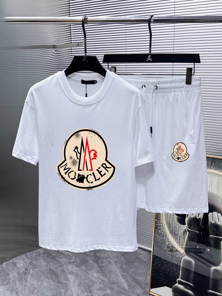 MONCLER　モンクレール　セットアップ　上下2点セットメンズ服　半袖Ｔシャツと半ズボン　ショートパンツ　カジュアルウェア　黒/白　2色 - 画像 2