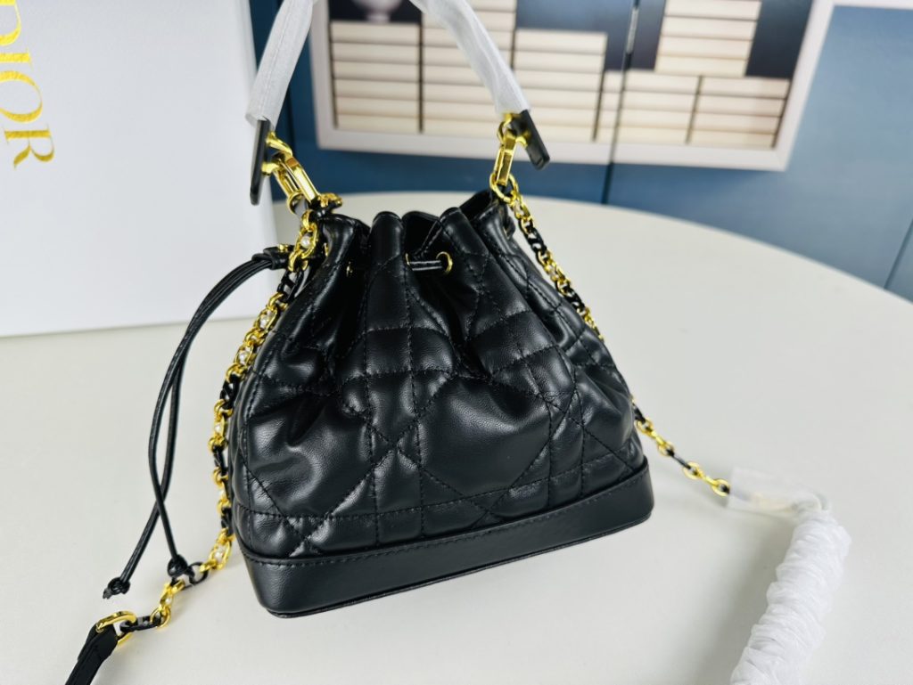 DIOR ディオール ジョリー バケットバッグ Dior Jolie スモール ショルダーバッグ ハンドバッグ レディースバッグ カバン ブラック/ホワイト - 画像 5