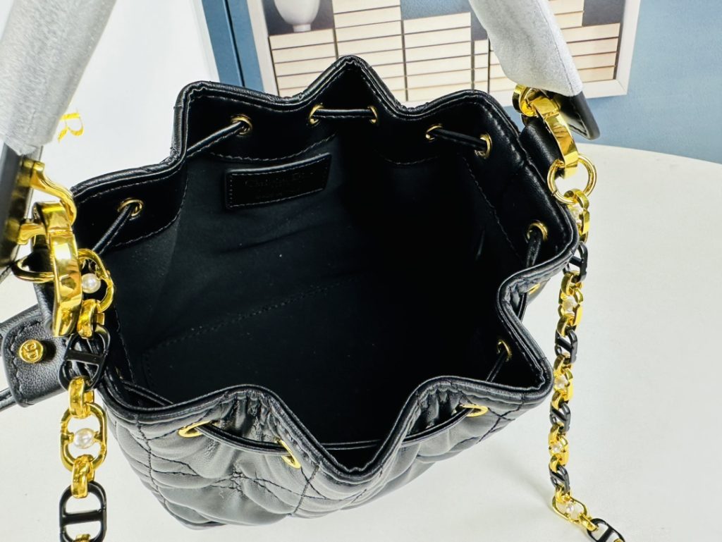 DIOR ディオール ジョリー バケットバッグ Dior Jolie スモール ショルダーバッグ ハンドバッグ レディースバッグ カバン ブラック/ホワイト - 画像 7
