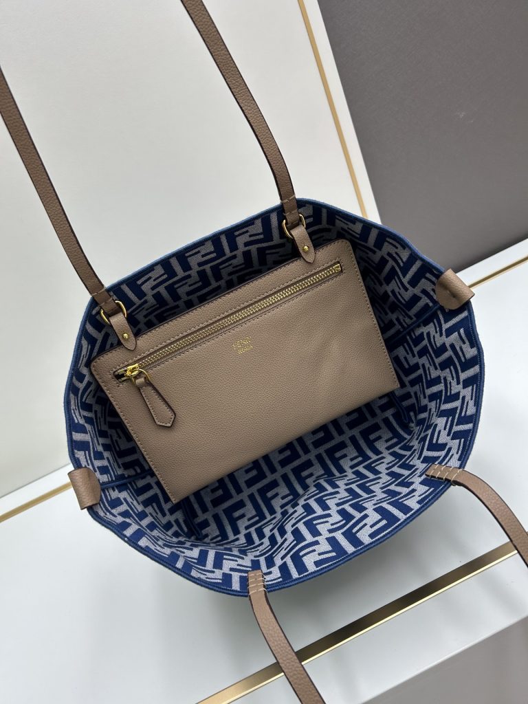 フェンディ FENDI Roll small ロール スモール リバーシブルトートバッグ FFモチーフ ファブリック レディーストートバッグ ストライプ&FFロゴ - 画像 8