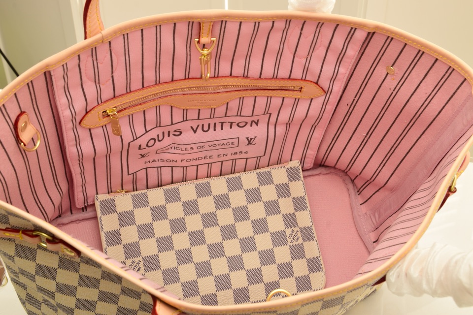 ルイヴィトン バッグ LOUIS VUITTON 可愛い ネヴァーフルMM/GM オシャレ トートバッグ ダミエ アズール ポーチ付き - 画像 5