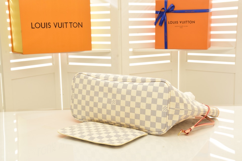ルイヴィトン バッグ LOUIS VUITTON 可愛い ネヴァーフルMM/GM オシャレ トートバッグ ダミエ アズール ポーチ付き - 画像 6