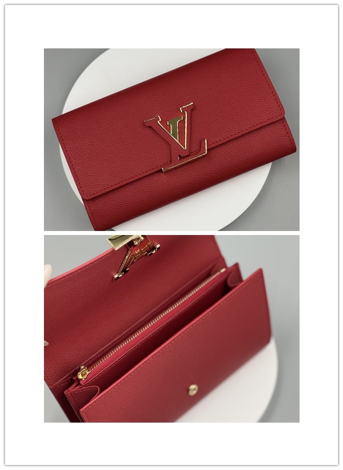 LOUIS VUITTON ルイヴィトン ポルトフォイユ・カプシーヌ 長財布 ロングウォレット レザー レディース財布 - 画像 4