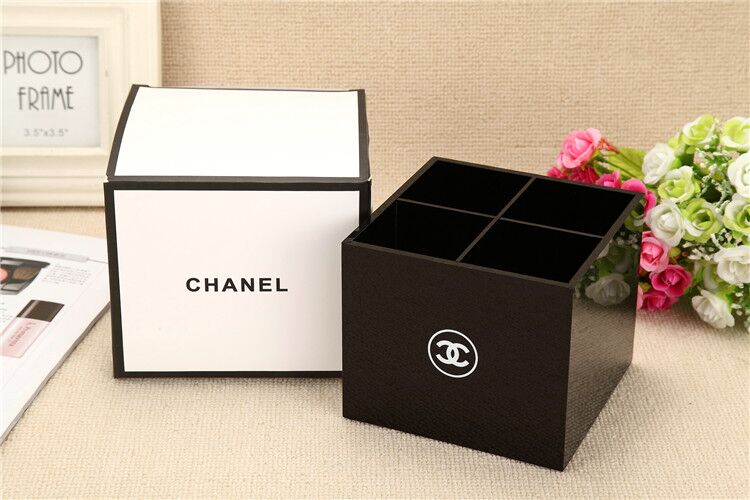 CHANEL シャネル メイクボックス 化粧品収納ボックス 小物入れ 筆立て 仕切り4つ - 画像 2