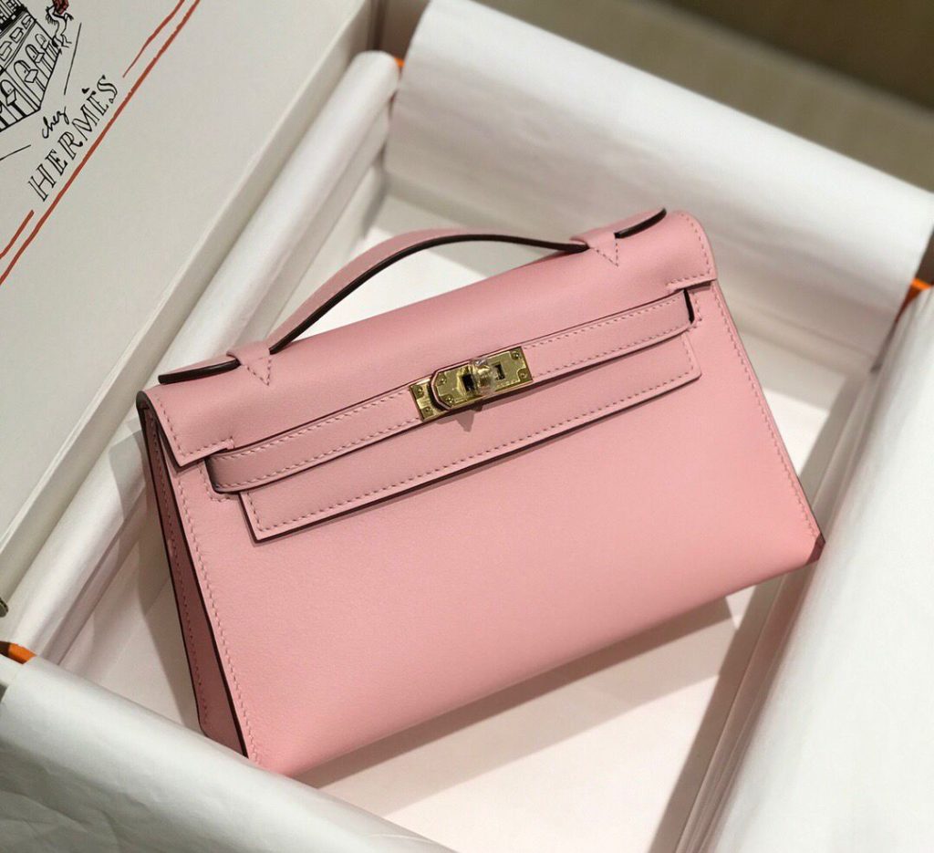 ハーフ手縫い　HERMES　エルメス　ポシェットケリー　スイフト　ミニバッグ　レディース　ハンドバッグ　クラッチバッグ　牛革 - 画像 6