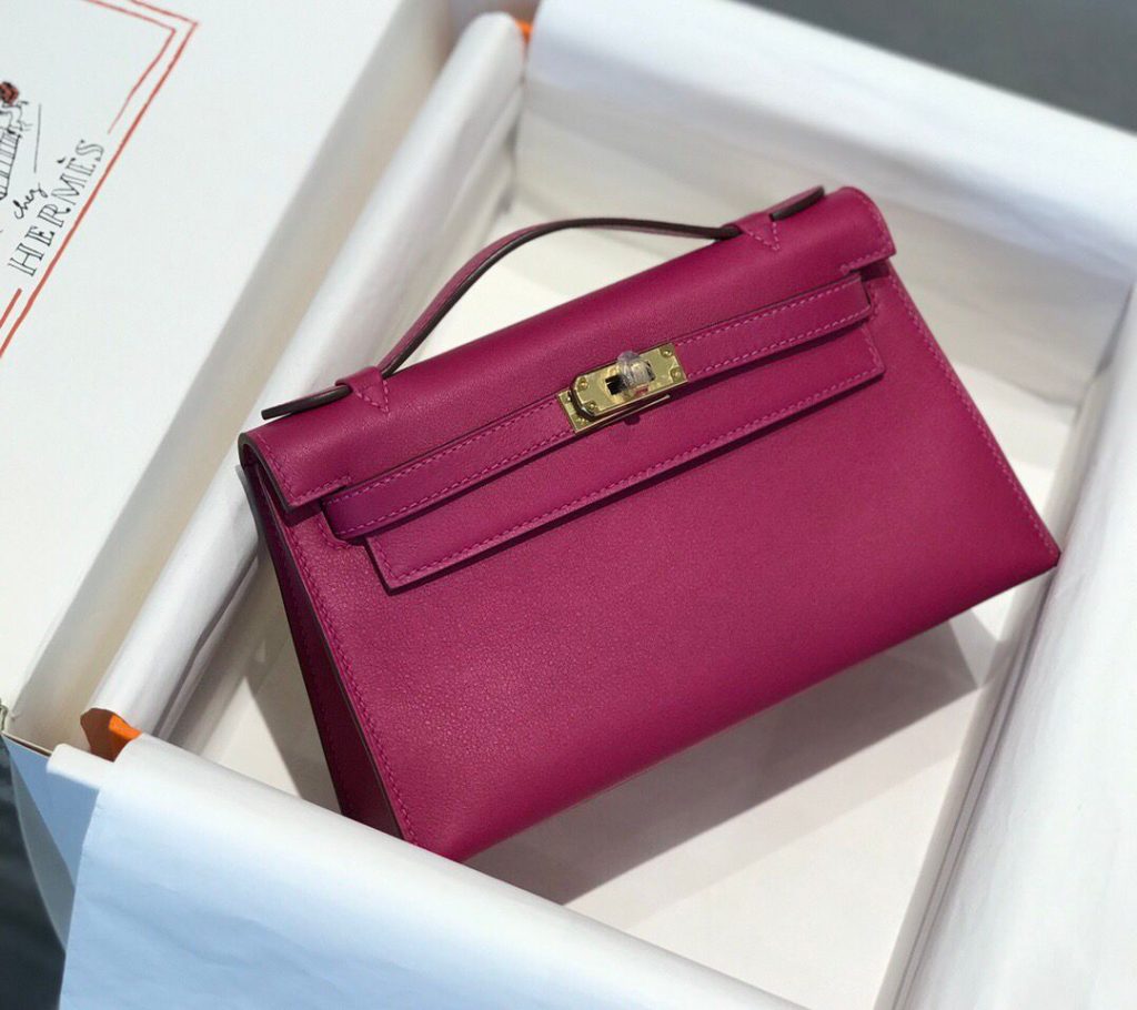 ハーフ手縫い　HERMES　エルメス　ポシェットケリー　スイフト　ミニバッグ　レディース　ハンドバッグ　クラッチバッグ　牛革 - 画像 8