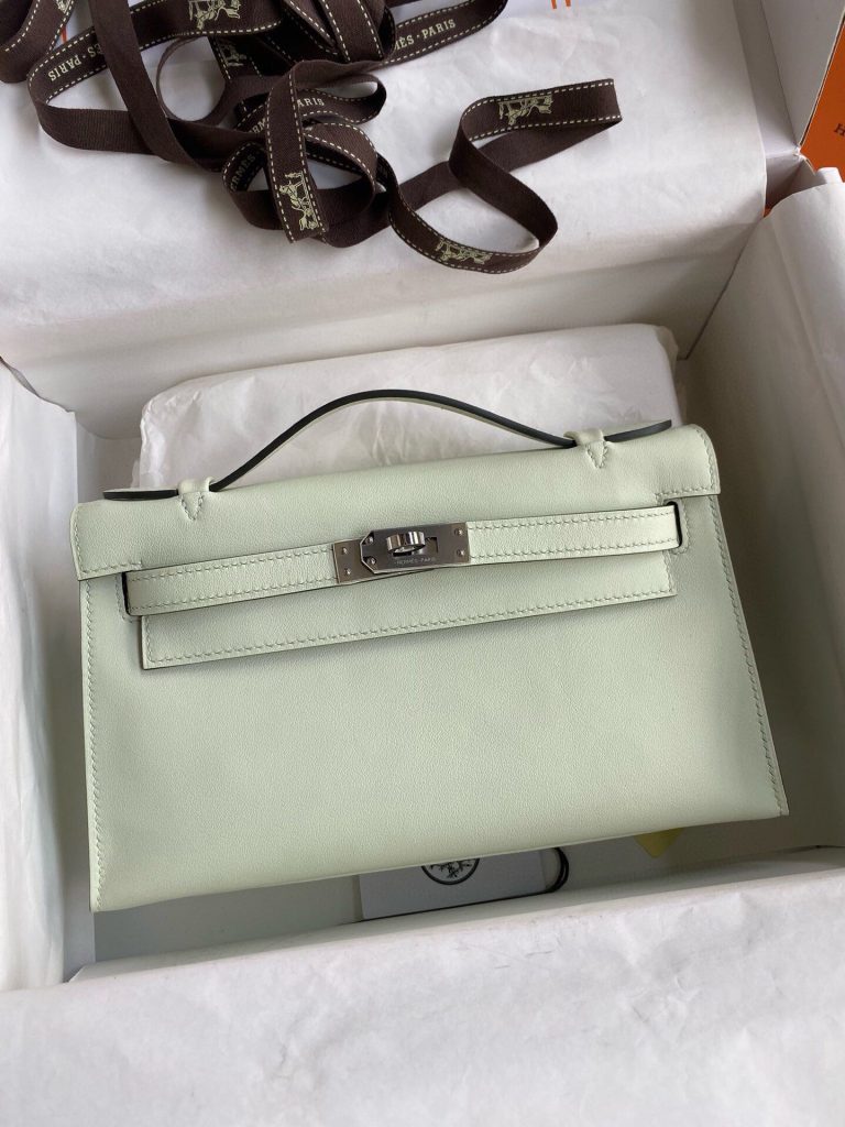 ハーフ手縫い　HERMES　エルメス　ポシェットケリー　スイフト　ミニバッグ　レディース　ハンドバッグ　クラッチバッグ　牛革 - 画像 7