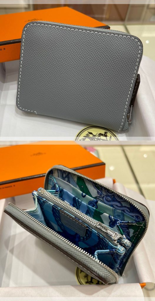 Hermes　エルメス　アザップ シルクイン コンパクト　Azap Silkin Compact　エプソン×シルク　レディース　ファスナー財布 - 画像 5