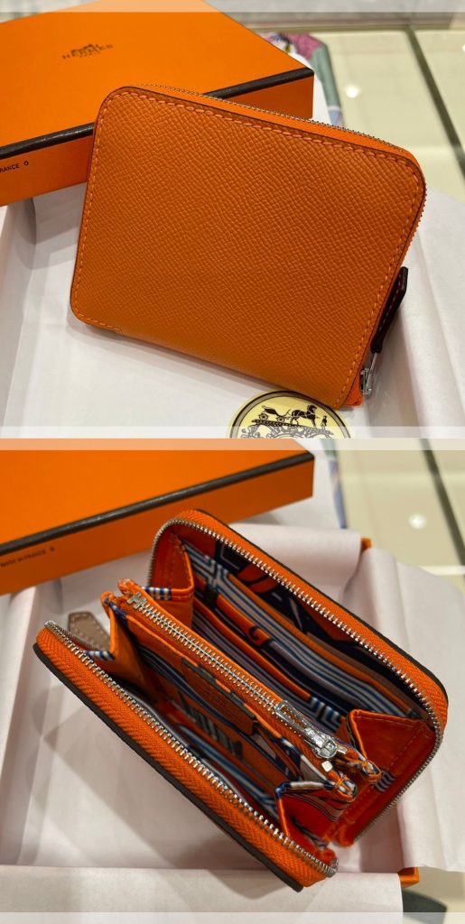 Hermes　エルメス　アザップ シルクイン コンパクト　Azap Silkin Compact　エプソン×シルク　レディース　ファスナー財布 - 画像 8