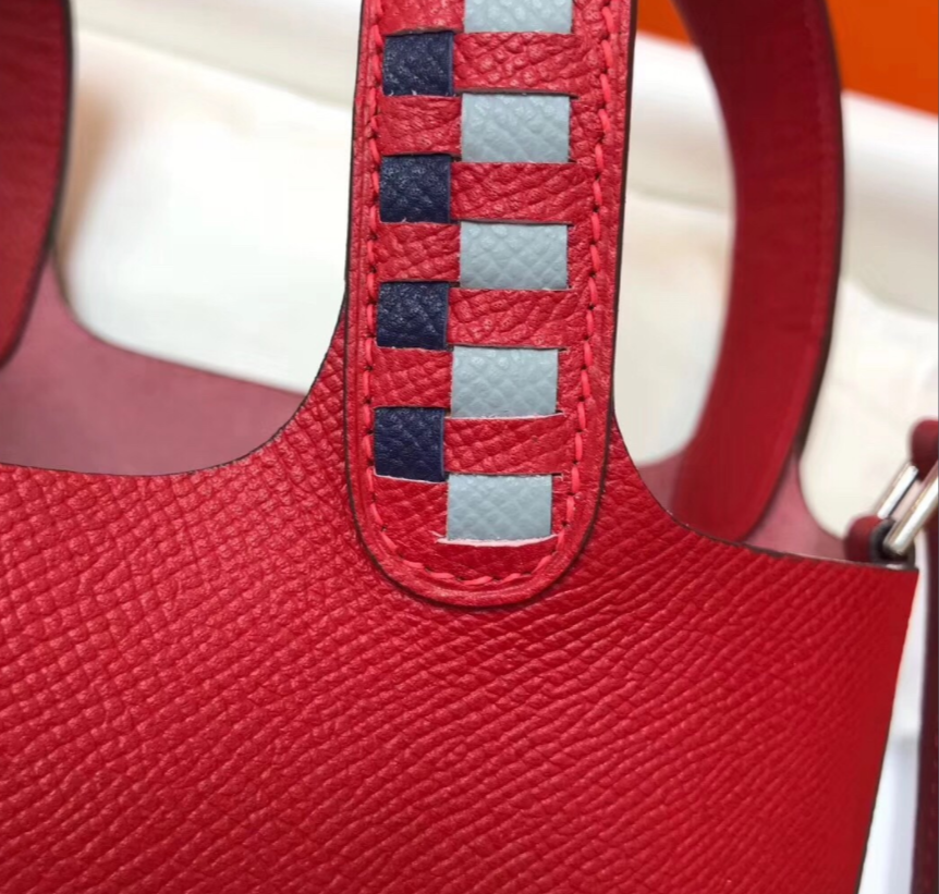 ハーフ手縫い　エルメス　HERMES人気限定ピコタンロック トレサージュ　Picotin Lock Tressag　18/22　ヴォーエプソン　ハンドバッグ　ミニトート　バケットバッグ　10色 - 画像 5