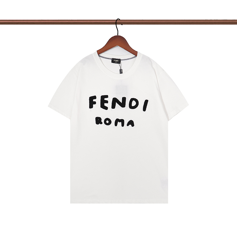 フェンディシャツ　FENDI　クルーネックシャツ　FENDIROMAシャツ　半袖シャツ　Ｔ-Shirt　2色　男女兼用　ブラック　ホワイト - 画像 2