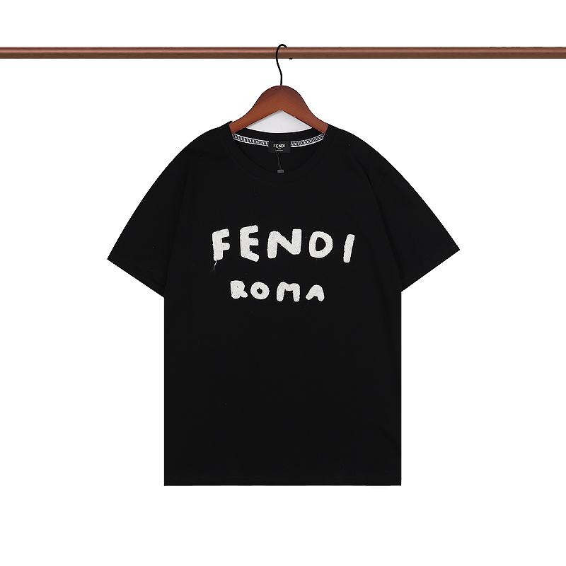 フェンディシャツ　FENDI　クルーネックシャツ　FENDIROMAシャツ　半袖シャツ　Ｔ-Shirt　2色　男女兼用　ブラック　ホワイト - 画像 3