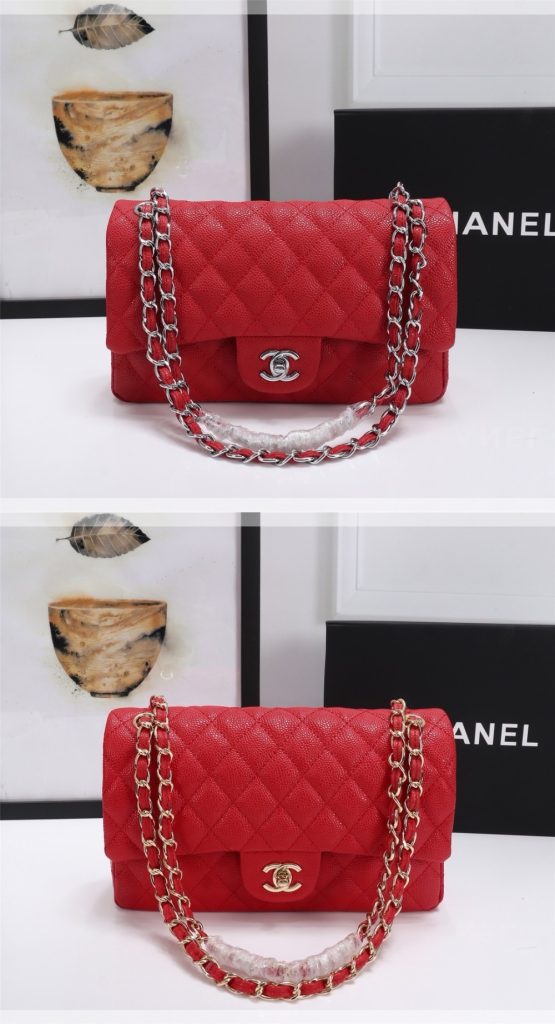 定番人気バッグ　シャネル　CHANEL　マトラッセ25　キャビアスキン　CC ココマーク　Wチェーン　ダブルフラップ　ショルダーバッグ　レディース　バッグ　7色 - 画像 4