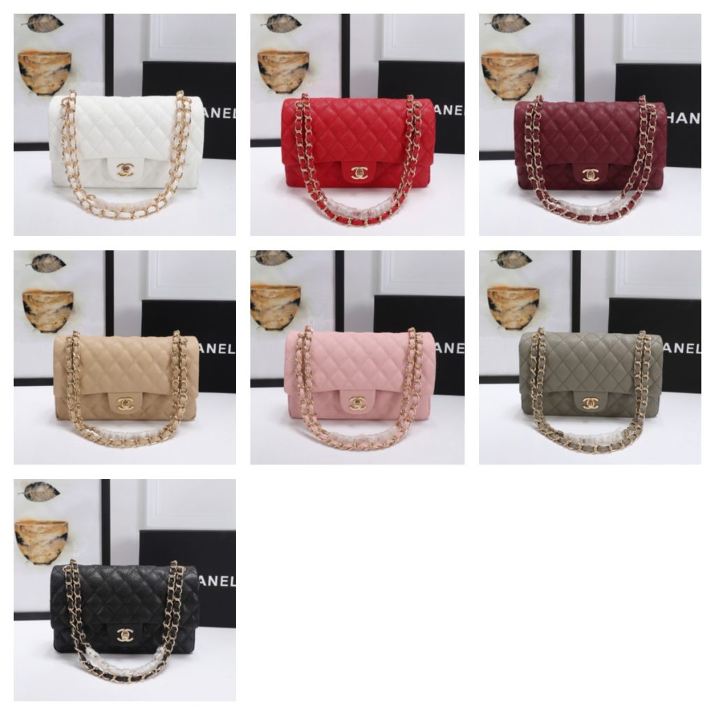 定番人気バッグ　シャネル　CHANEL　マトラッセ25　キャビアスキン　CC ココマーク　Wチェーン　ダブルフラップ　ショルダーバッグ　レディース　バッグ　7色 - 画像 2