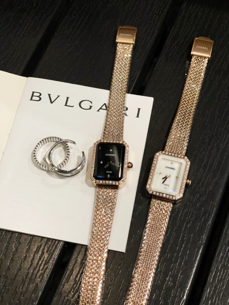 Chanel シャネル✨CHANEL プレミエール レディース 中古⌚️ 白蝶貝＆エナメル ダイヤモンド 21mm メタルメッシュ✨ - 画像 4