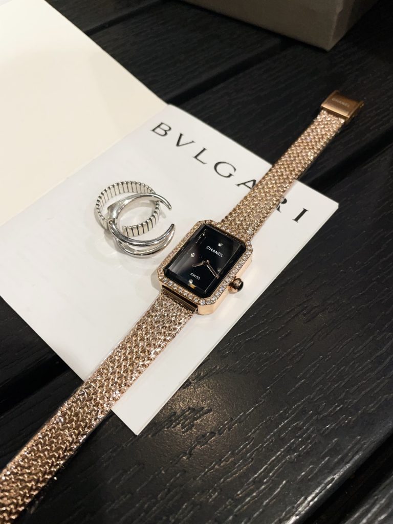 Chanel シャネル✨CHANEL プレミエール レディース 中古⌚️ 白蝶貝＆エナメル ダイヤモンド 21mm メタルメッシュ✨ - 画像 5