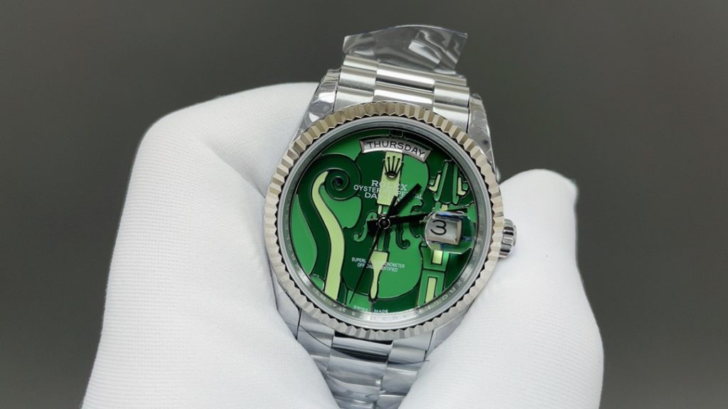 Rolex ロレックス✨ロレックス 36mm デイデイト✨ KF2最高峰✨ 2100ダイヤ✨ 機械式腕時計 レディース💎 クロノメーター認定🌟 高級感👜 ギフト🎁 - 画像 3