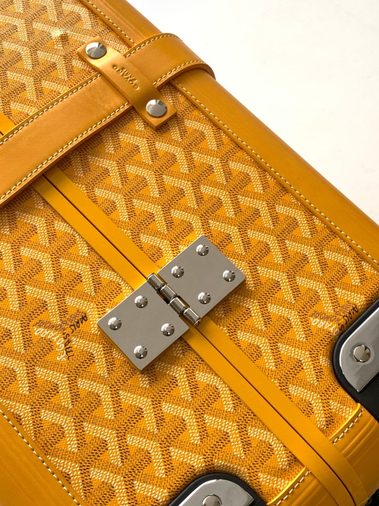 【ハンドメイド】手提げキャリーバッグ 黄色・ライトブルー 工芸品級 5.8kg軽量 空港で注目の的になるおしゃれな登機箱 - 画像 7