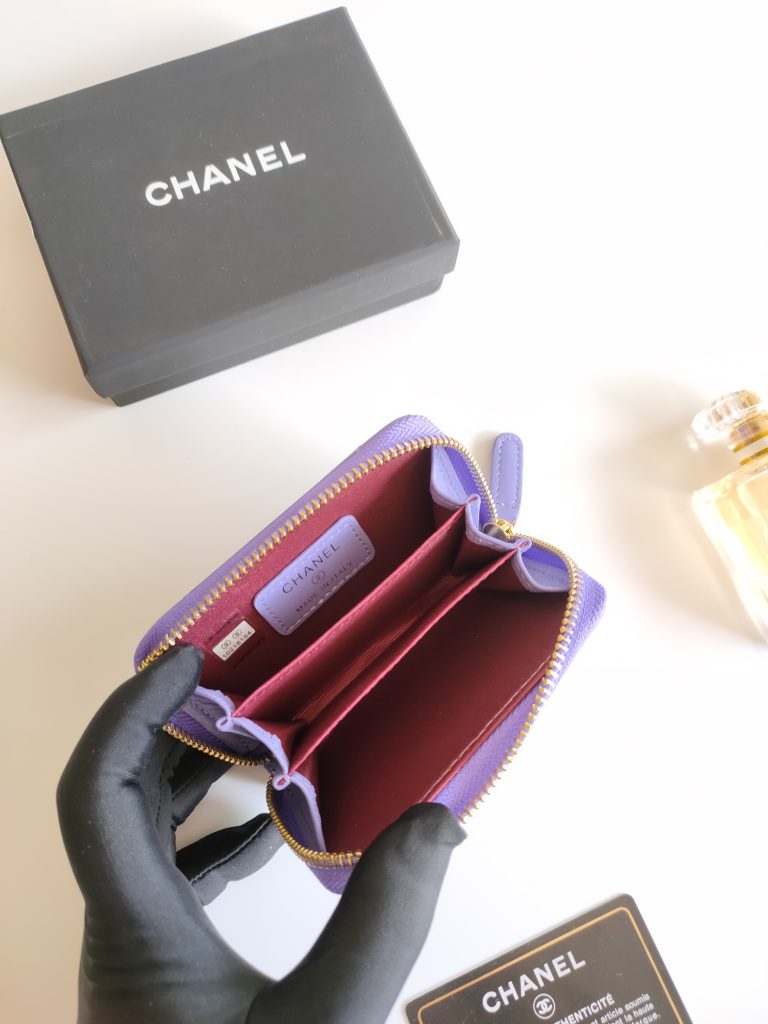 【シャネル】キャビアスキン ラウンドファスナー長財布 ココマーク金具 上品なブラックレザーのレディースウォレット - 画像 4