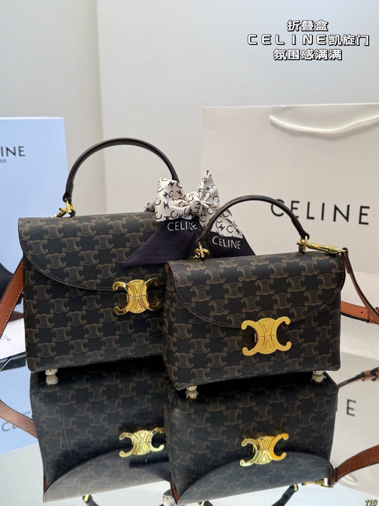 セリーヌ ショルダーバッグ 洗練されたモノグラムキャンバス 上品なブラウン ギフトにおすすめ - 画像 3