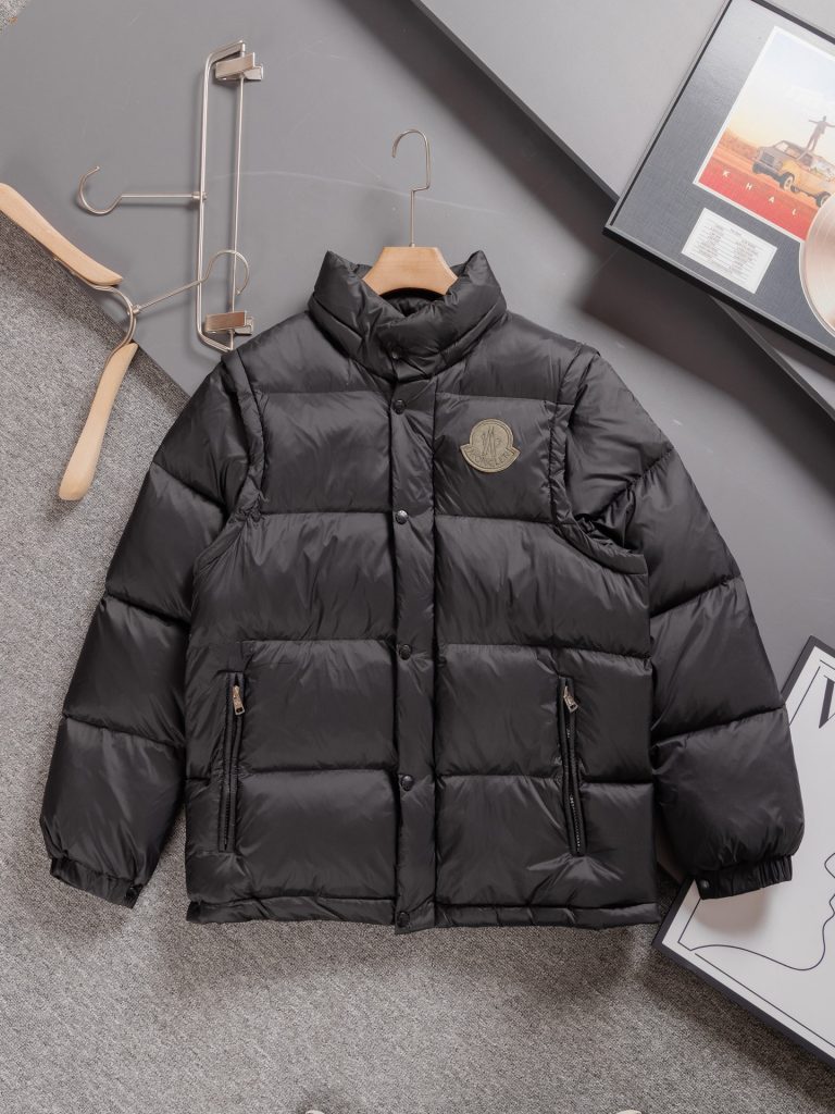 Monclerモンクレール ダウンジャケット 黒 2way 脱着可能 保温性抜群 - 画像 7