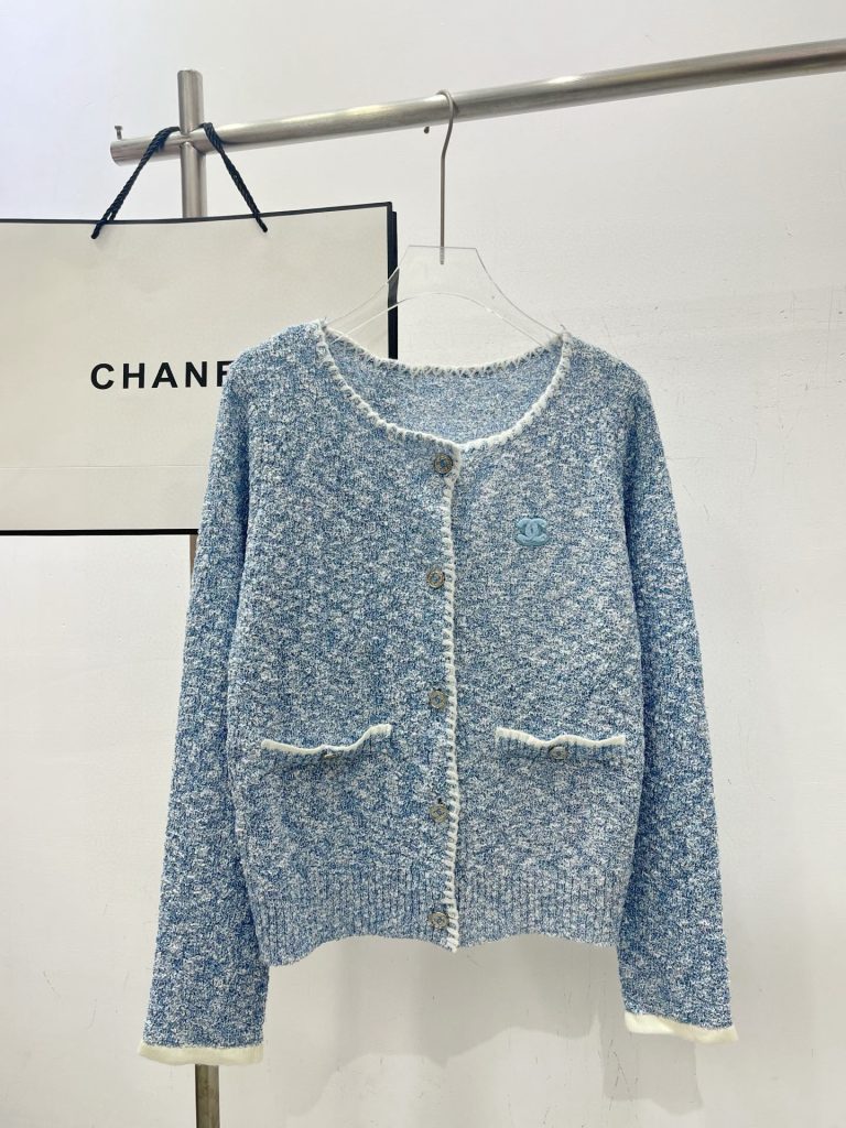 シャネル レディース カーディガン ピンク ブルー 2色入 綿混素材 春秋着用 可愛いデザイン - 画像 5