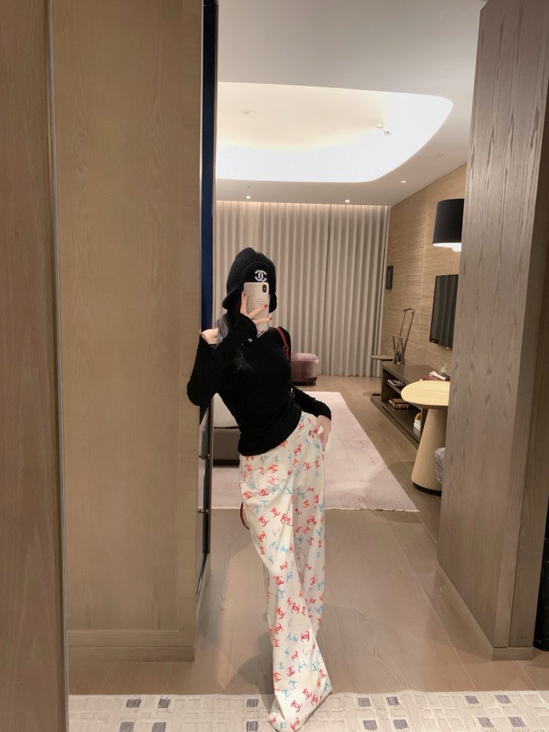 香奈儿 ワンポイント柄 パンツ 2色入 おしゃれなカジュアルパンツ - 画像 5