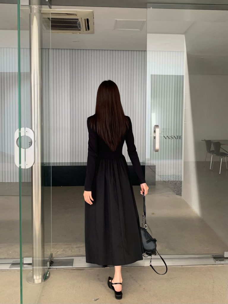 香奈儿風 レディース ミディドレス 黒 1色 - 画像 7