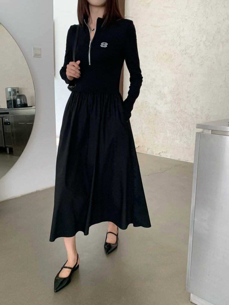 香奈儿風 レディース ミディドレス 黒 1色 - 画像 8
