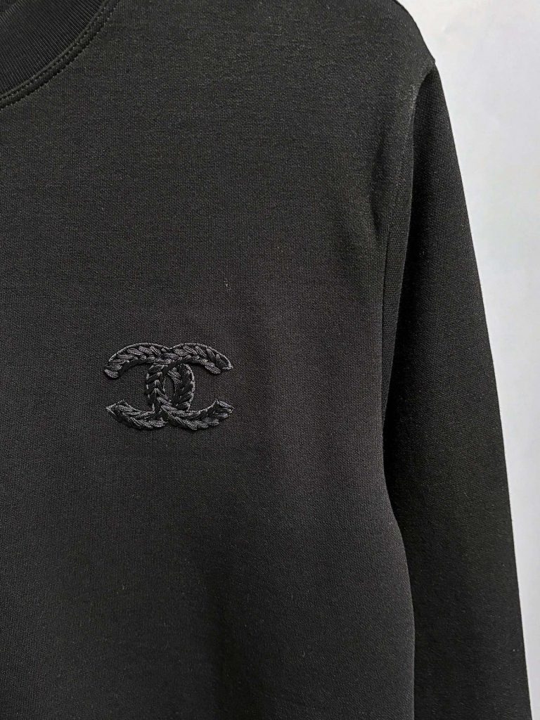 シャネル レディース 半袖 ロゴプリント ブラック 100%コットン 綿100% 半袖Tシャツ 02093 - 画像 6