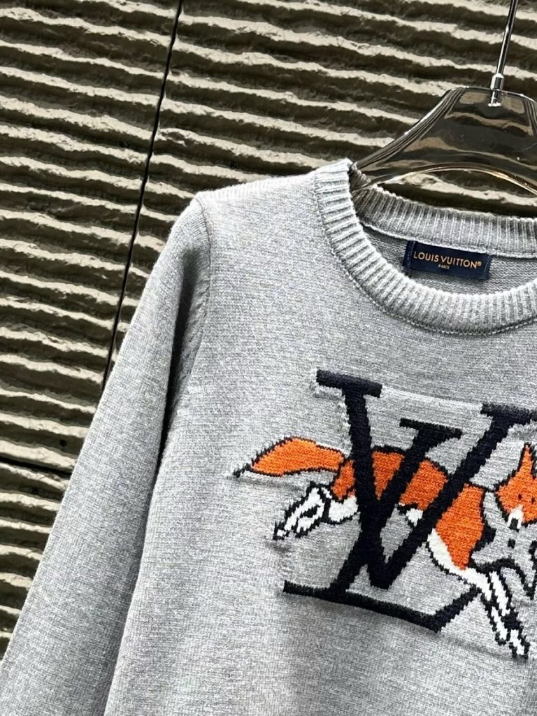 Louis Vuittonルイヴィトン ロゴ フォックス ニットセーター 灰色 1色 - 画像 3