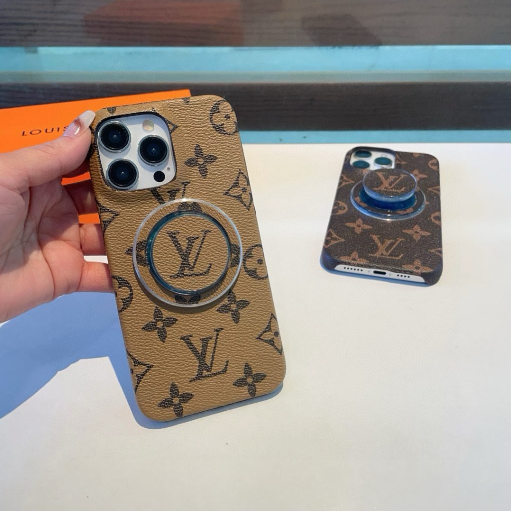 iPhoneケースルイヴィトン風 マグネットリング付きiPhoneケース 2色入 📱 - 画像 7