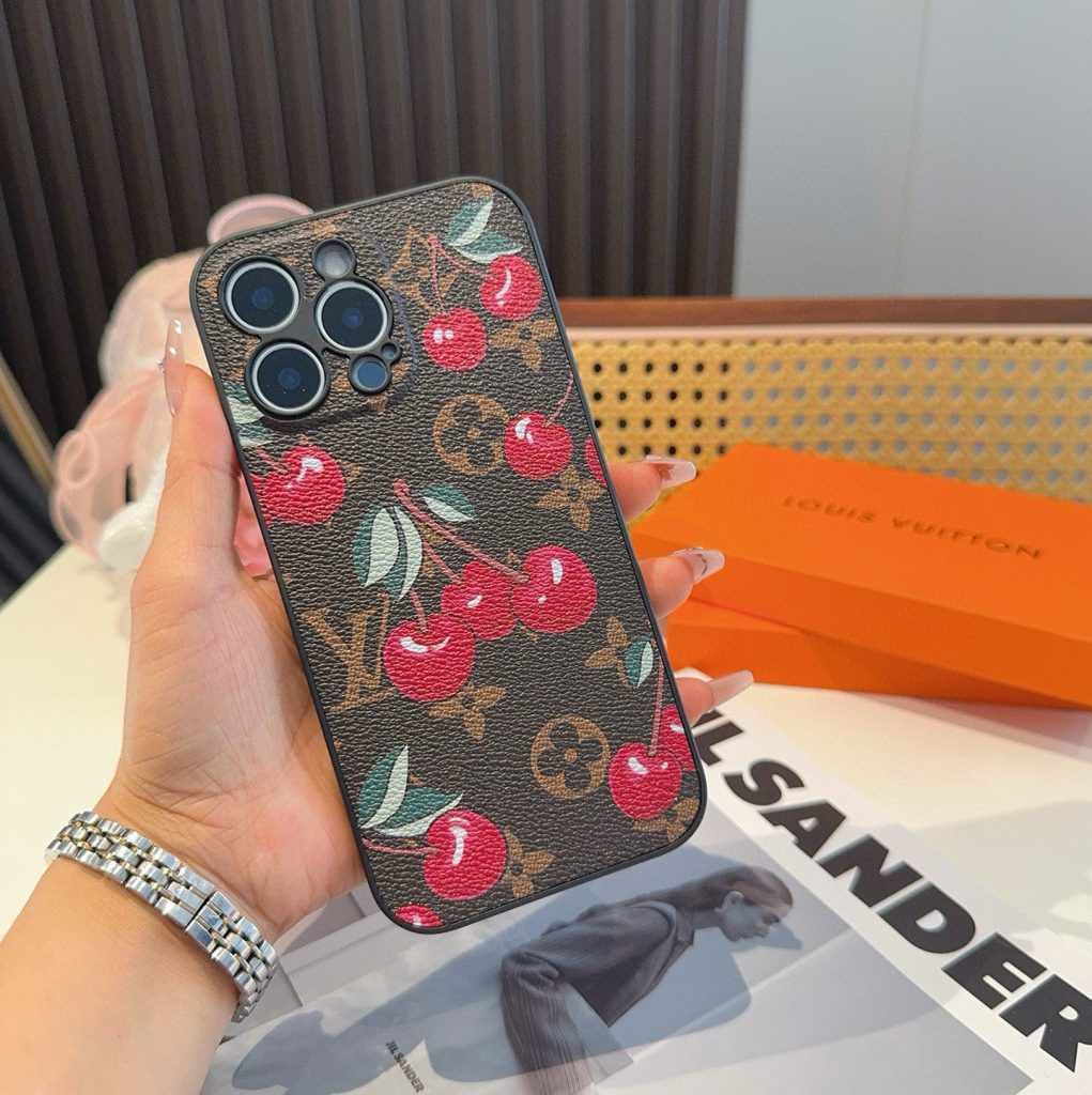 iPhoneケースルイヴィトン風 チェリー柄 スマホケース 3色入 🍒 - 画像 2