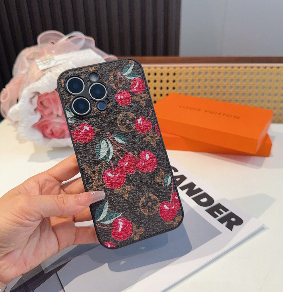 iPhoneケースルイヴィトン風 チェリー柄 スマホケース 3色入 🍒 - 画像 4