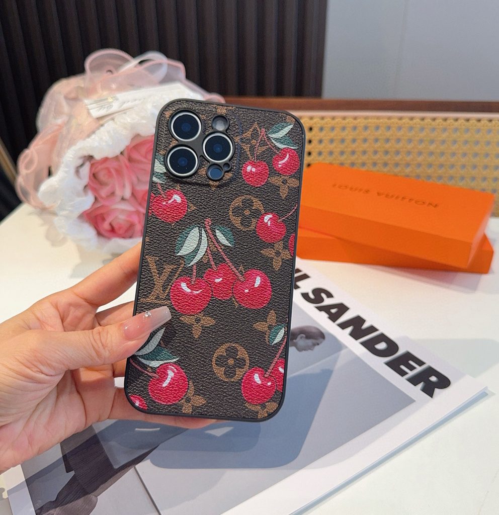 iPhoneケースルイヴィトン風 チェリー柄 スマホケース 3色入 🍒 - 画像 5
