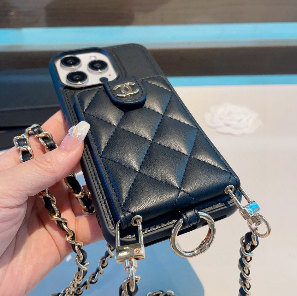 iPhoneケースシャネル チェーン付きスマホケース 2色入 - 画像 6
