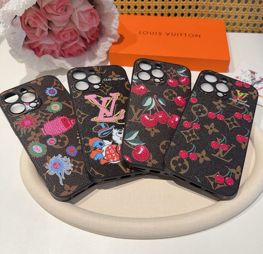 iPhoneケースルイヴィトン風 チェリーデザイン 手帳型スマホケース 4色入 🍒 - 画像 5