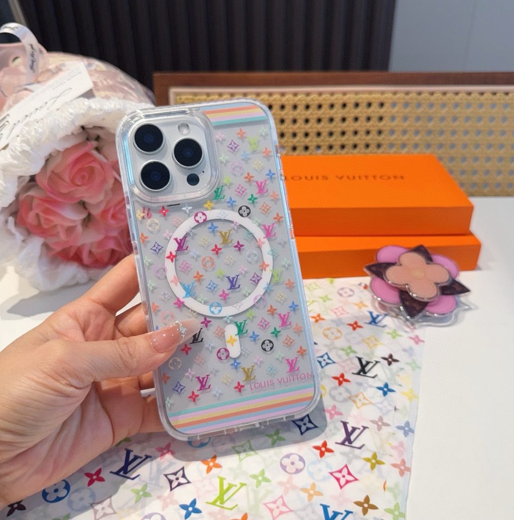 iPhoneケース可愛な LOUIS VUITTON スマホケース 🌸花型マグネットスタンド付き 3色入 - 画像 6