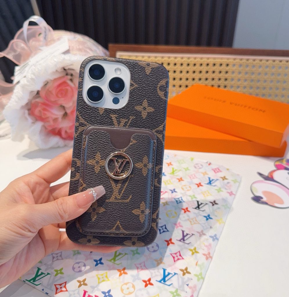 iPhoneケース✨LV モノグラム スマホケース 2色入 カード収納付き 保護ケース - 画像 3