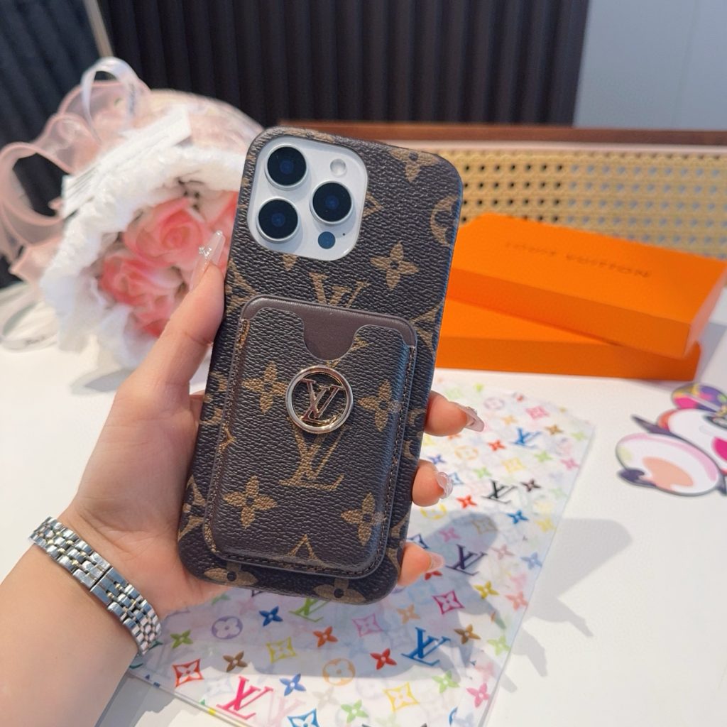 iPhoneケース✨LV モノグラム スマホケース 2色入 カード収納付き 保護ケース - 画像 5