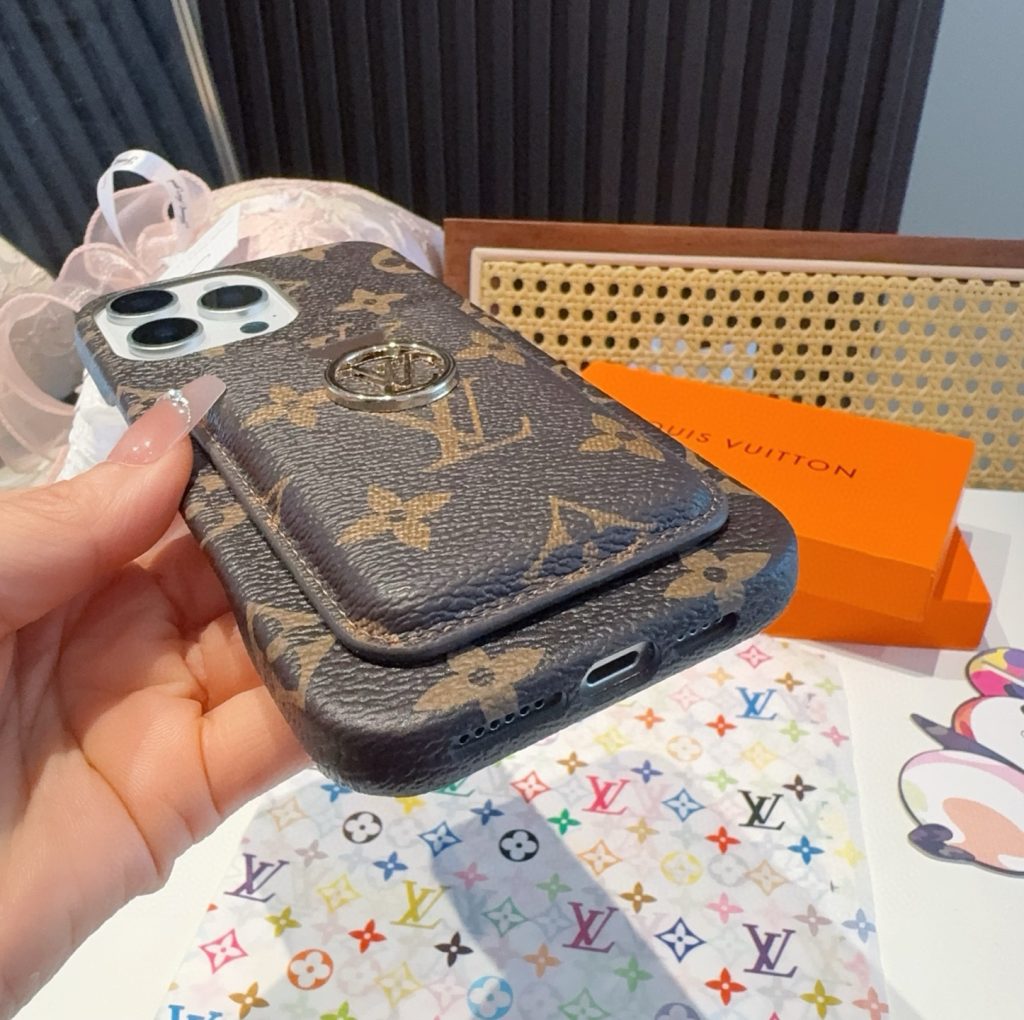 iPhoneケース✨LV モノグラム スマホケース 2色入 カード収納付き 保護ケース - 画像 6