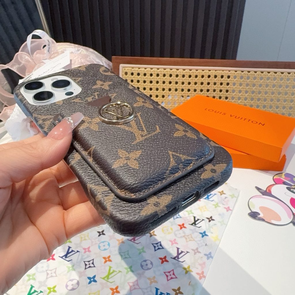 iPhoneケース✨LV モノグラム スマホケース 2色入 カード収納付き 保護ケース - 画像 8