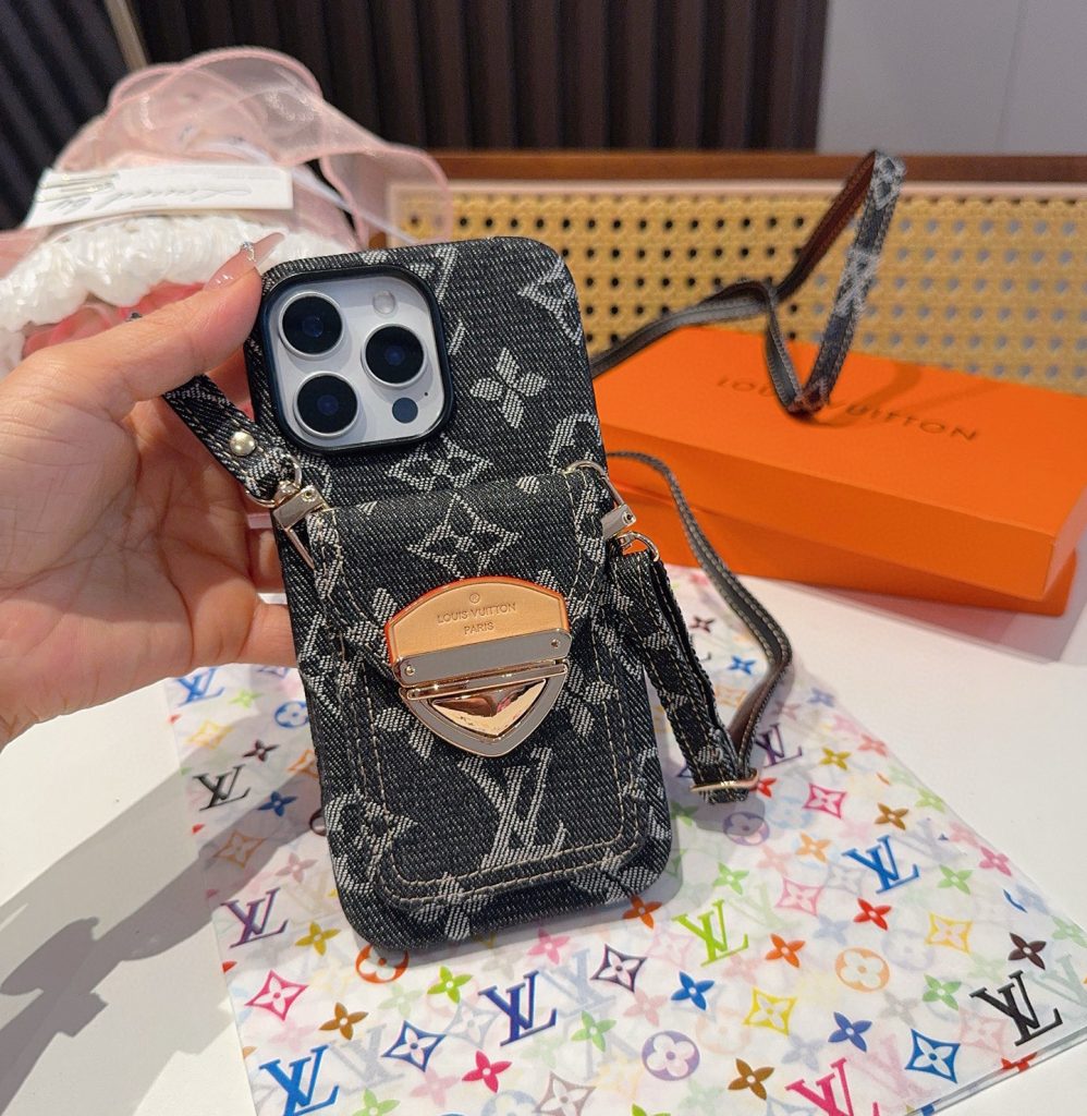 iPhoneケースルイヴィトン デニム調スマホケース 2色入 クロスボディ対応 📱 - 画像 8